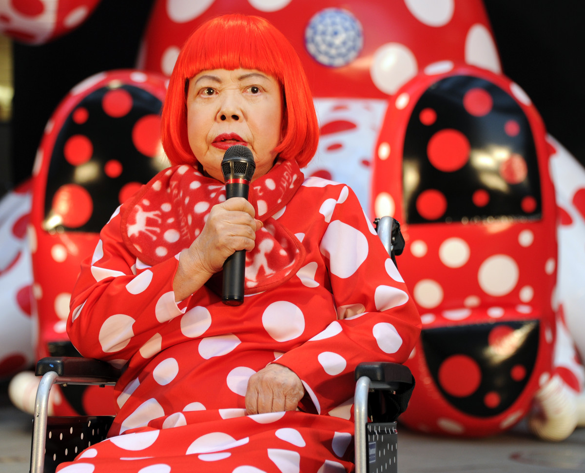 Yayoi Kusama collection with fashion house Louis Vuitton outside News  Photo - Getty Images