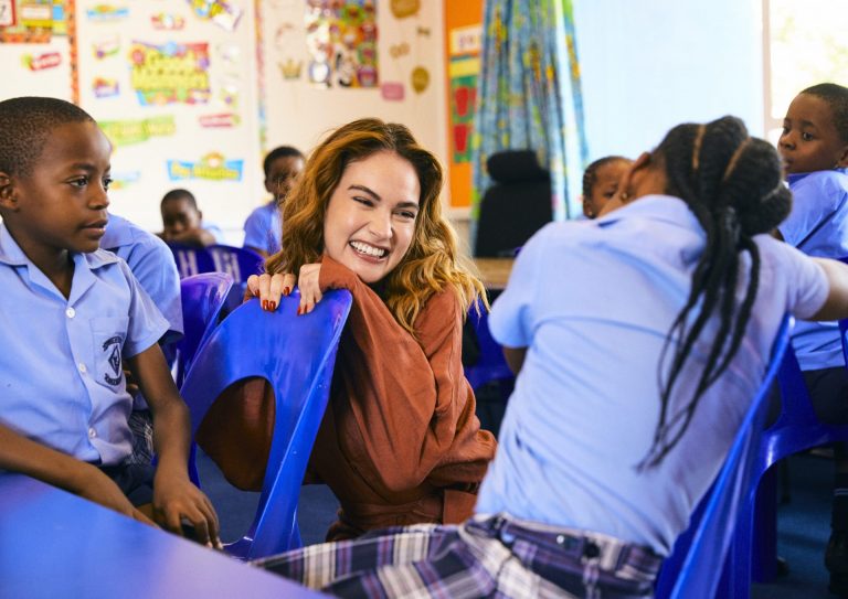 Lily James visits Botswana with Natural Diamond Council