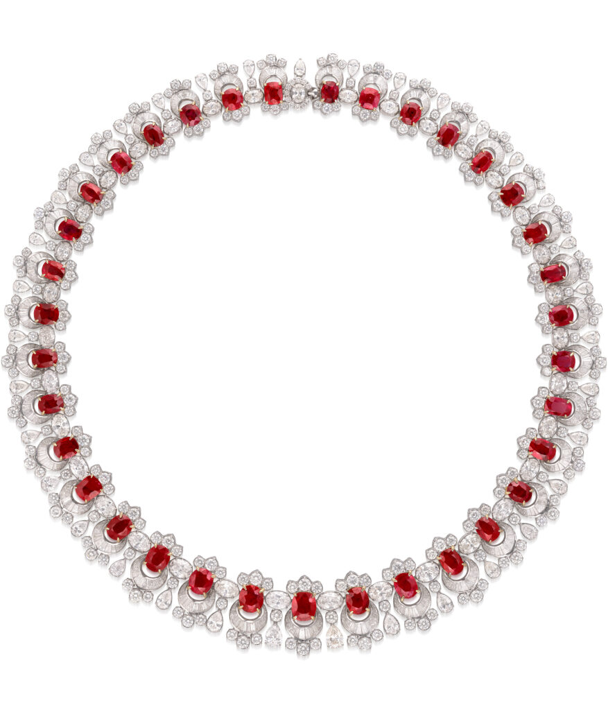 561 Ruby and Diamond Necklace rubies totalling approximately 37.72 carats